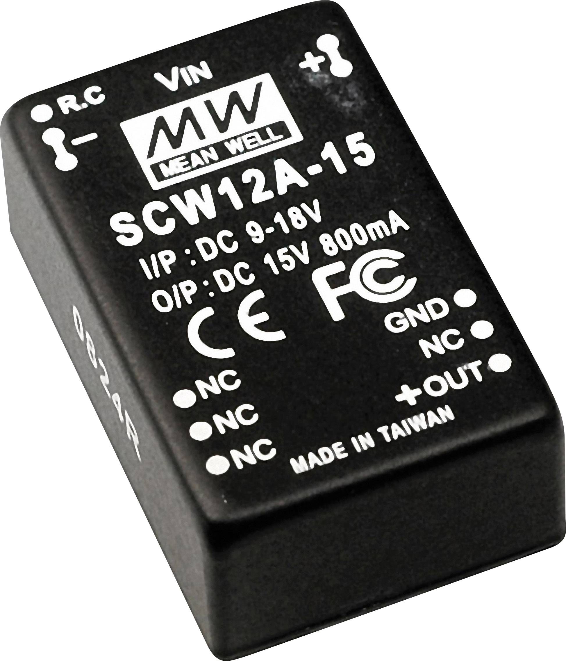 MEAN WELL SCW12B-05 DC/DC pretvarač 18 V/DC → 5 V/DC 12 W