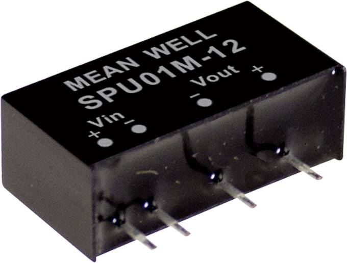 MEAN WELL SPU01L-15 DC/DC pretvarački modul 4,5 V/DC → 15 V/DC 67 mA 1 W