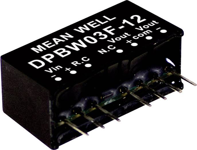 MEAN WELL DPBW03F-15 DC/DC pretvarački modul 9 V/DC → 15 V/DC, -15 V/DC 100 mA 3 W