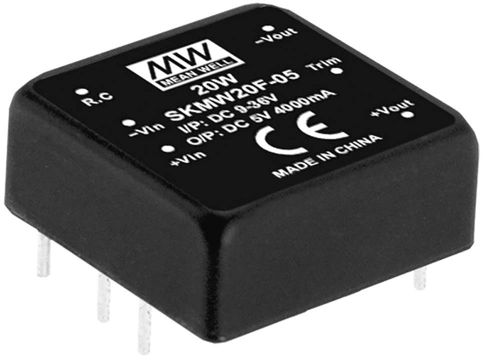 MEAN WELL SKMW20F-12 DC/DC pretvarač 9 V/DC → 12 V/DC 1,67 A 20 W