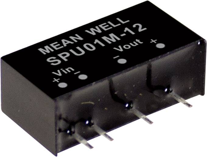 MEAN WELL SPU01M-12 DC/DC pretvarački modul 10,8 V/DC → 12 V/DC 84 mA 1 W