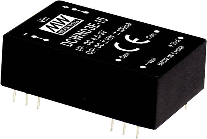 MEAN WELL DCWN03C-12 DC/DC pretvarački modul 36 V/DC → 12 V/DC, -12 V/DC 125 mA 3 W