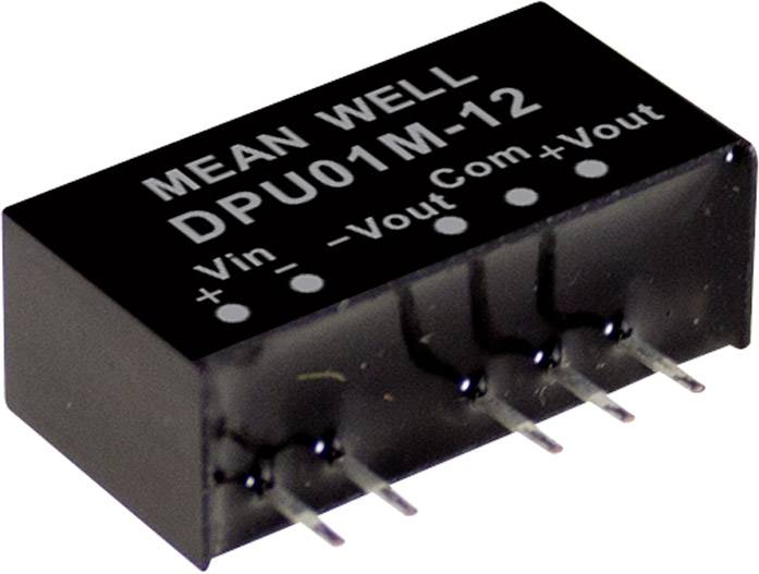 MEAN WELL DPU01L-12 DC/DC pretvarački modul 4,5 V/DC → 12 V/DC, -12 V/DC 42 mA 1 W