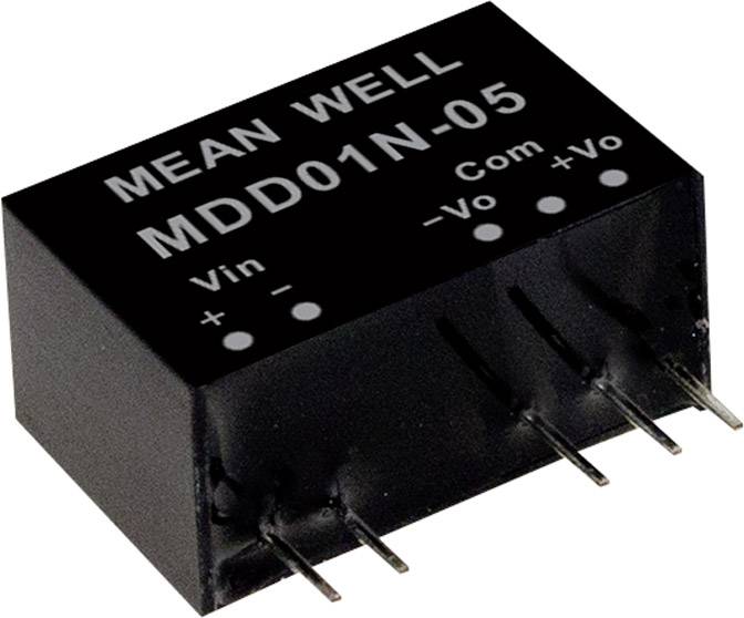 MEAN WELL MDD01M-05 DC/DC pretvarački modul 10,8 V/DC → 5 V/DC, -5 V/DC 100 mA 1 W