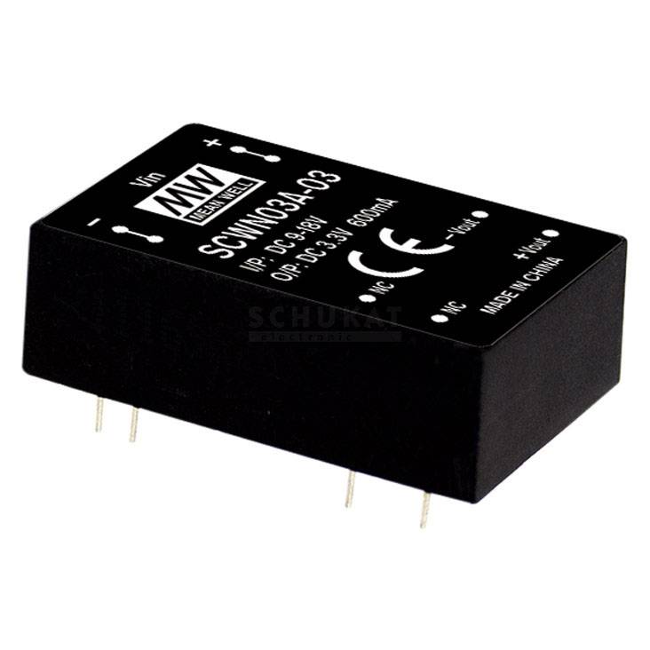 MEAN WELL SCWN03E-15 DC/DC pretvarački modul 4,5 V/DC → 15 V/DC 200 mA 3 W
