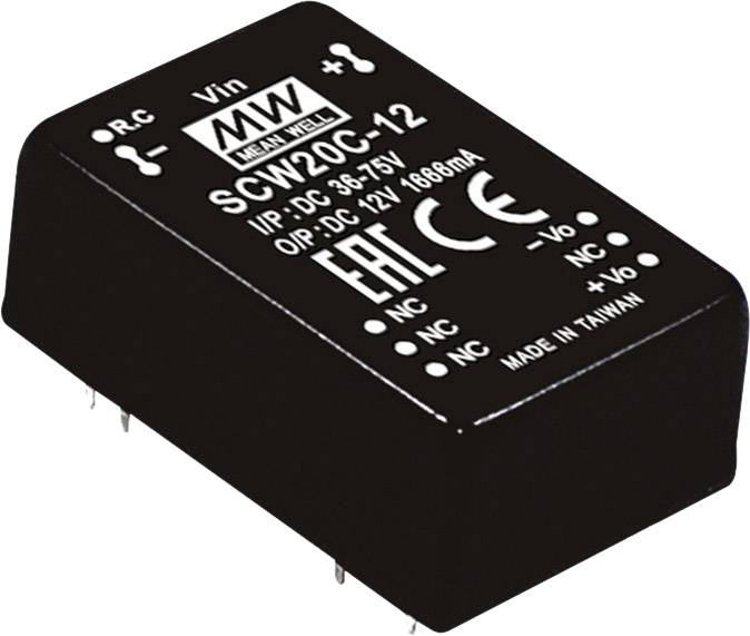 MEAN WELL SCW20C-12 DC/DC pretvarački modul 36 V/DC → 12 V/DC 1,666 A 20 W