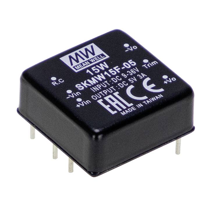 MEAN WELL SKMW15F-05 DC/DC pretvarač za štampanu ploču 9 V → 5,5 V/DC 3 A 15 W