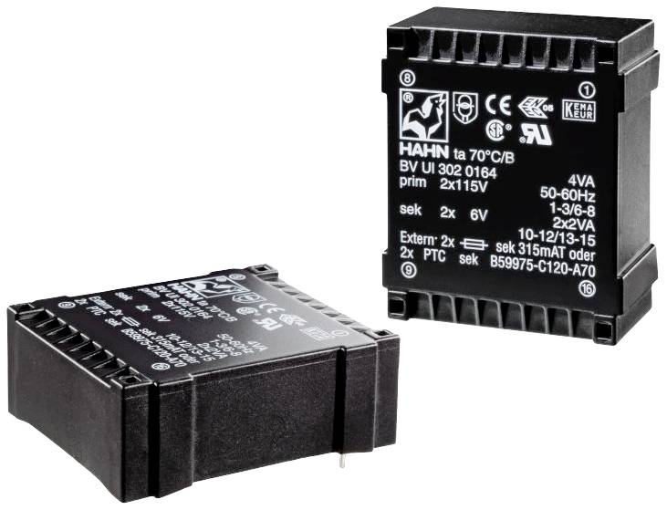 Hahn BV UI 303 0162 transformator za štampanu ploču 115 V → 6 V/AC