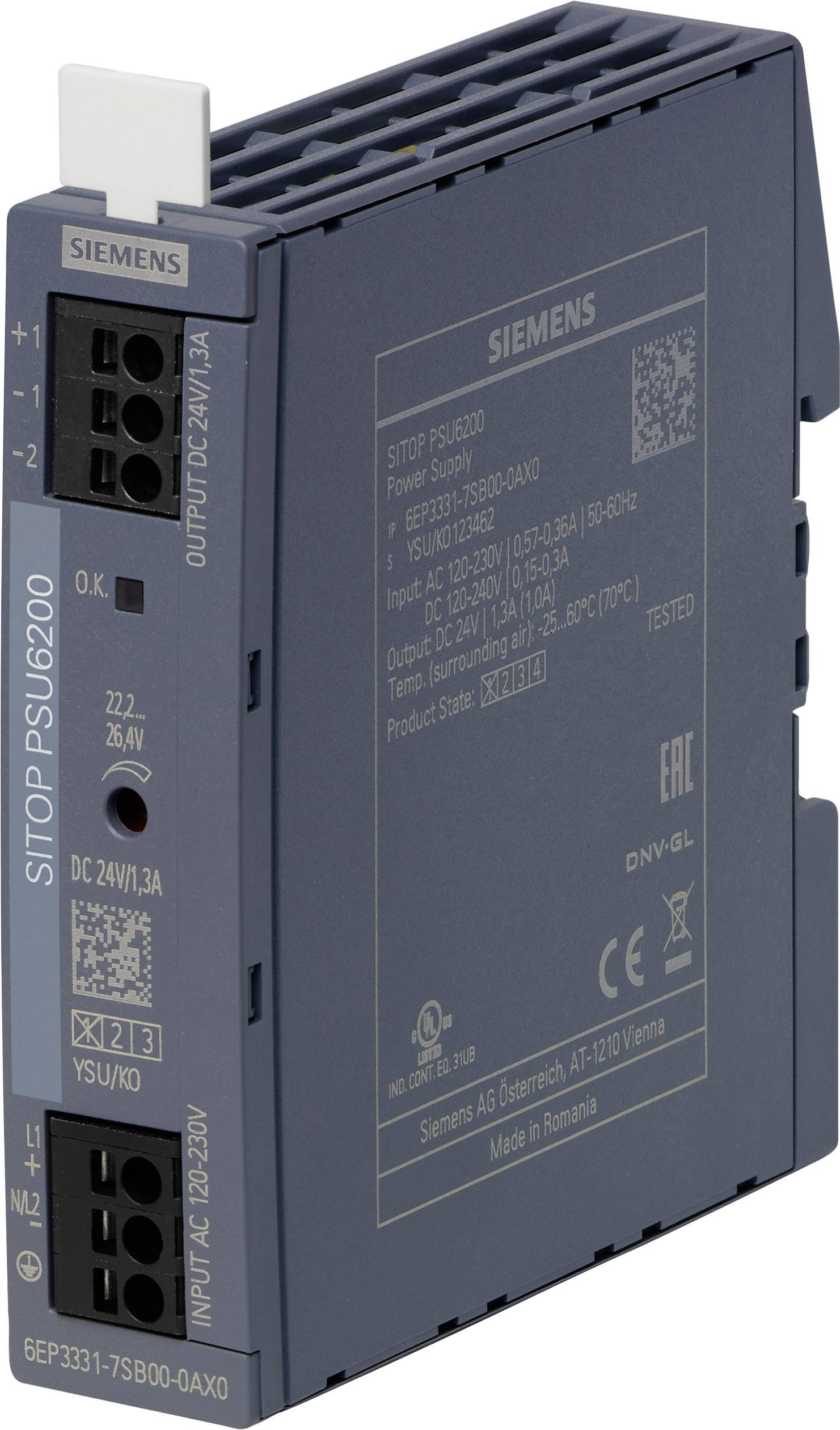 Siemens 6EP3331-7SB00-0AX0 napajanje 18,5 - 32,2 V/DC → 24 V 1,3 A 31,2 W