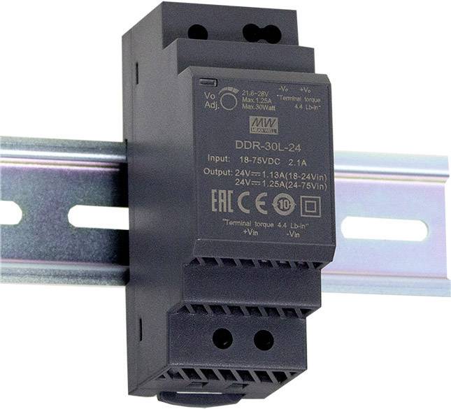 MEAN WELL DDR-30L-24 DC/DC pretvarač za DIN šinu 18-75 V/DC → 24 V/DC 1,25 A