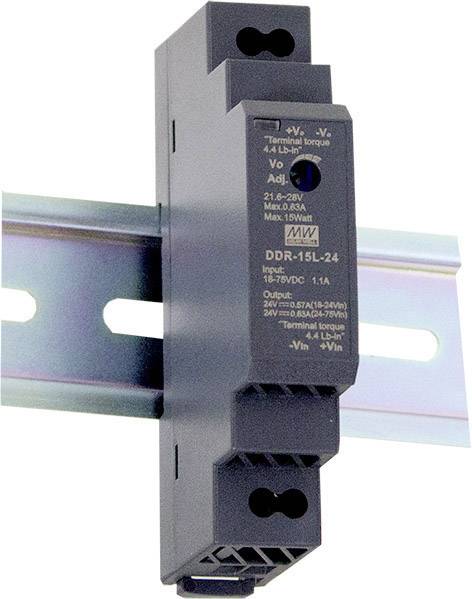 MEAN WELL DDR-15G-15 DC/DC pretvarač za DIN šinu 9-36 V/DC → 15 V/DC 1 A