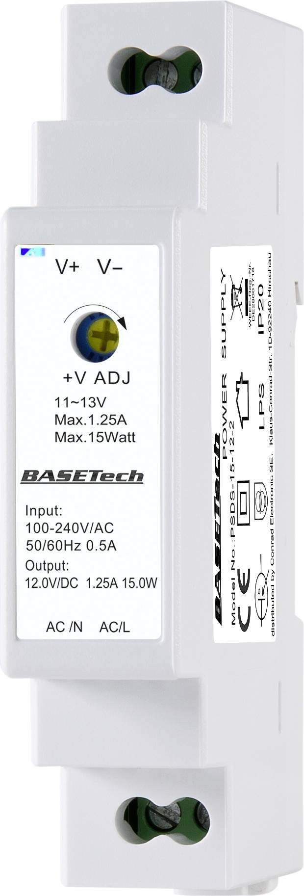 Basetech PSDS-15-12-2 napajanje za DIN šinu 12 V 12. V 1,25 A