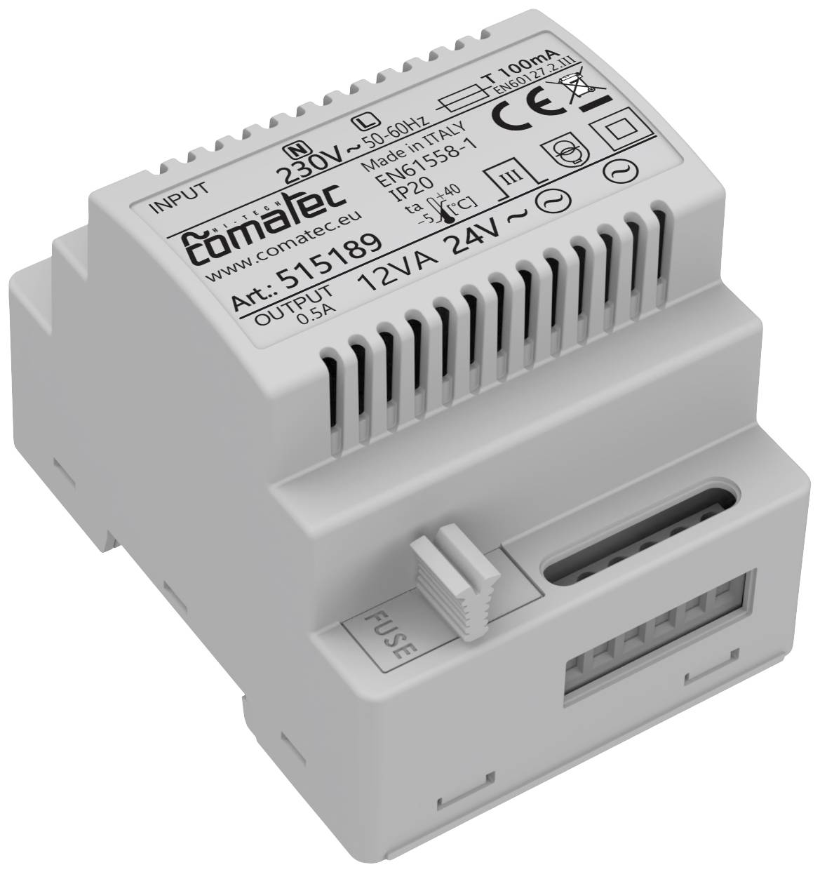 Comatec TBD201224F4 napajanje za DIN šinu 230 V/AC → 24 V/AC 0,5 A 12 VA
