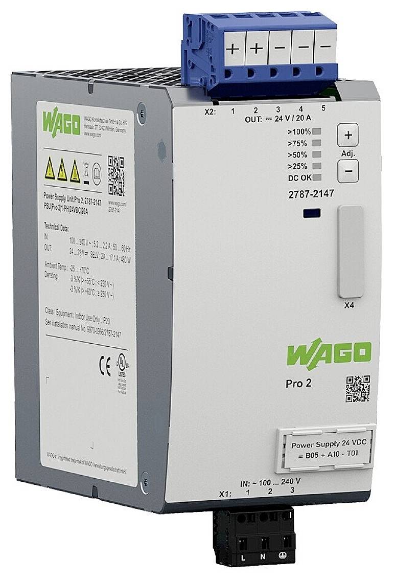 WAGO 2787-2135 kućište napajanja 90 V/AC, 130 V/DC → 12 V/DC 15 A 180 W