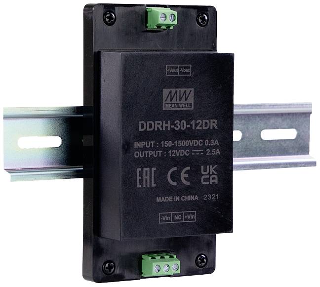 MEAN WELL DDRH-30-15DR DC/DC pretvarač za DIN šinu 150 V/DC → 15 V/DC 1 x zavrtanjska stezaljka