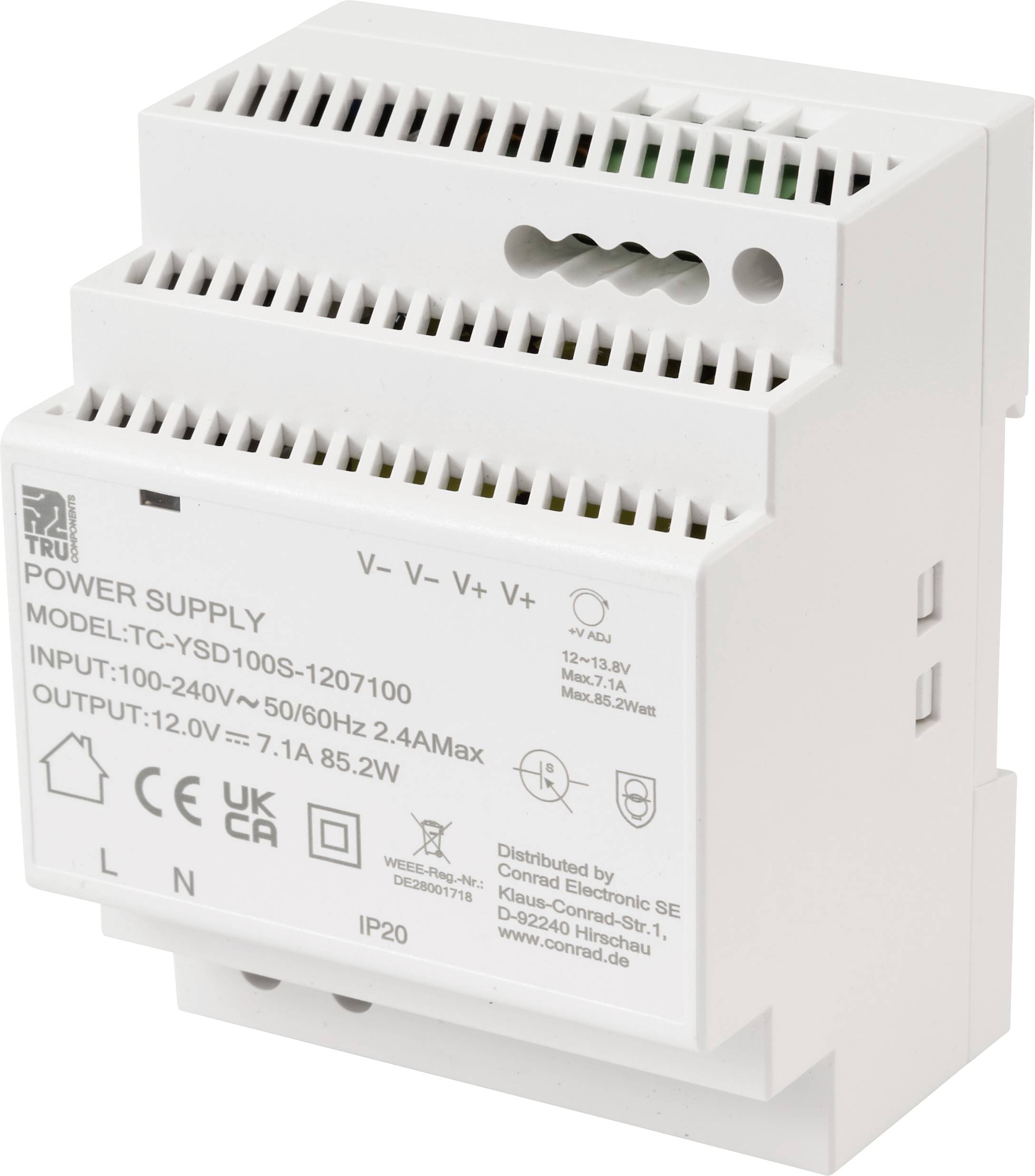 TRU COMPONENTS TC-YSD100S-1207100 napajanje za DIN šinu 12 V/DC 7,1 A 85,2 W