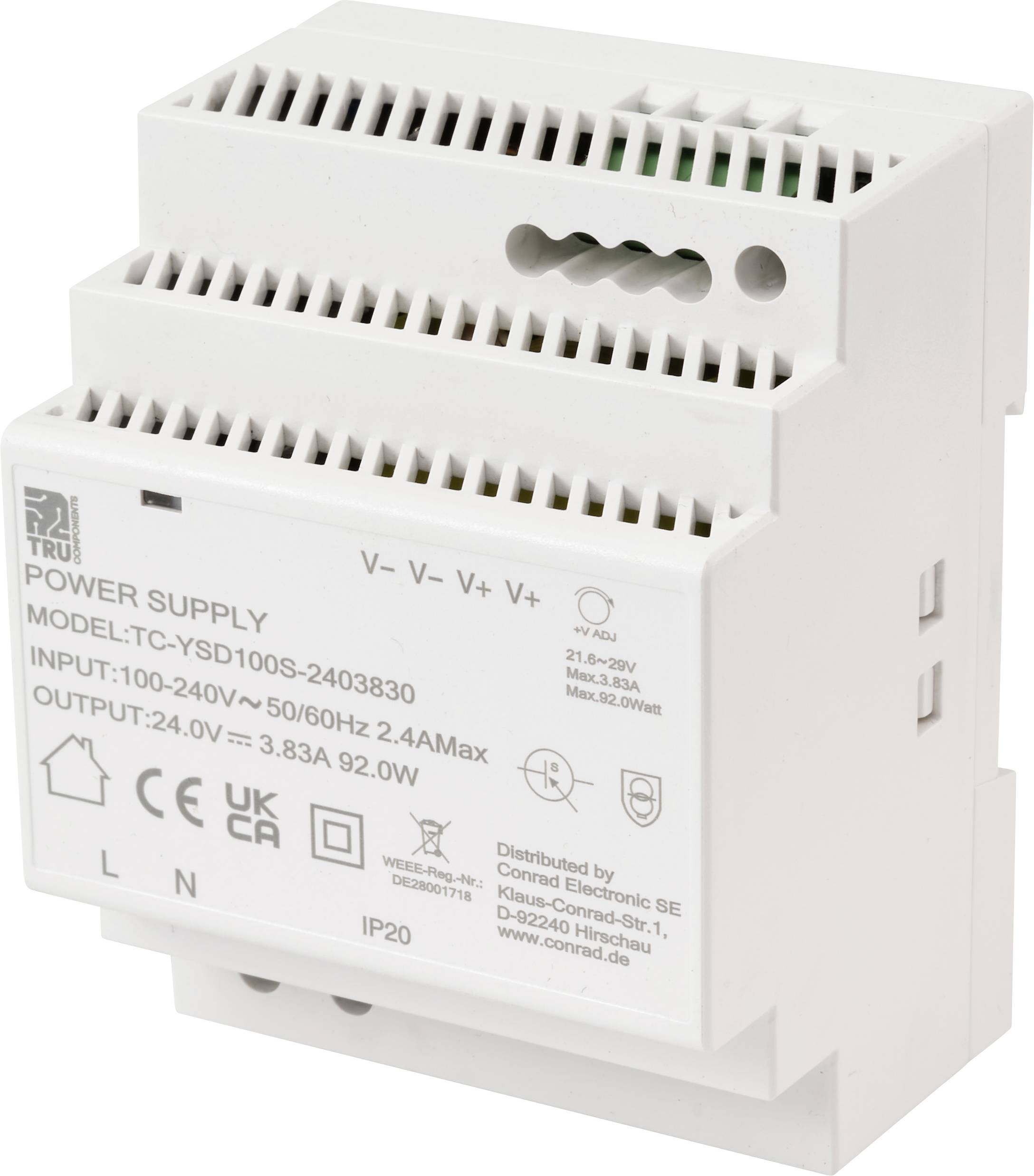 TRU COMPONENTS TC-YSD100S-2403830 napajanje za DIN šinu 24 V/DC 3,83 A 92 W