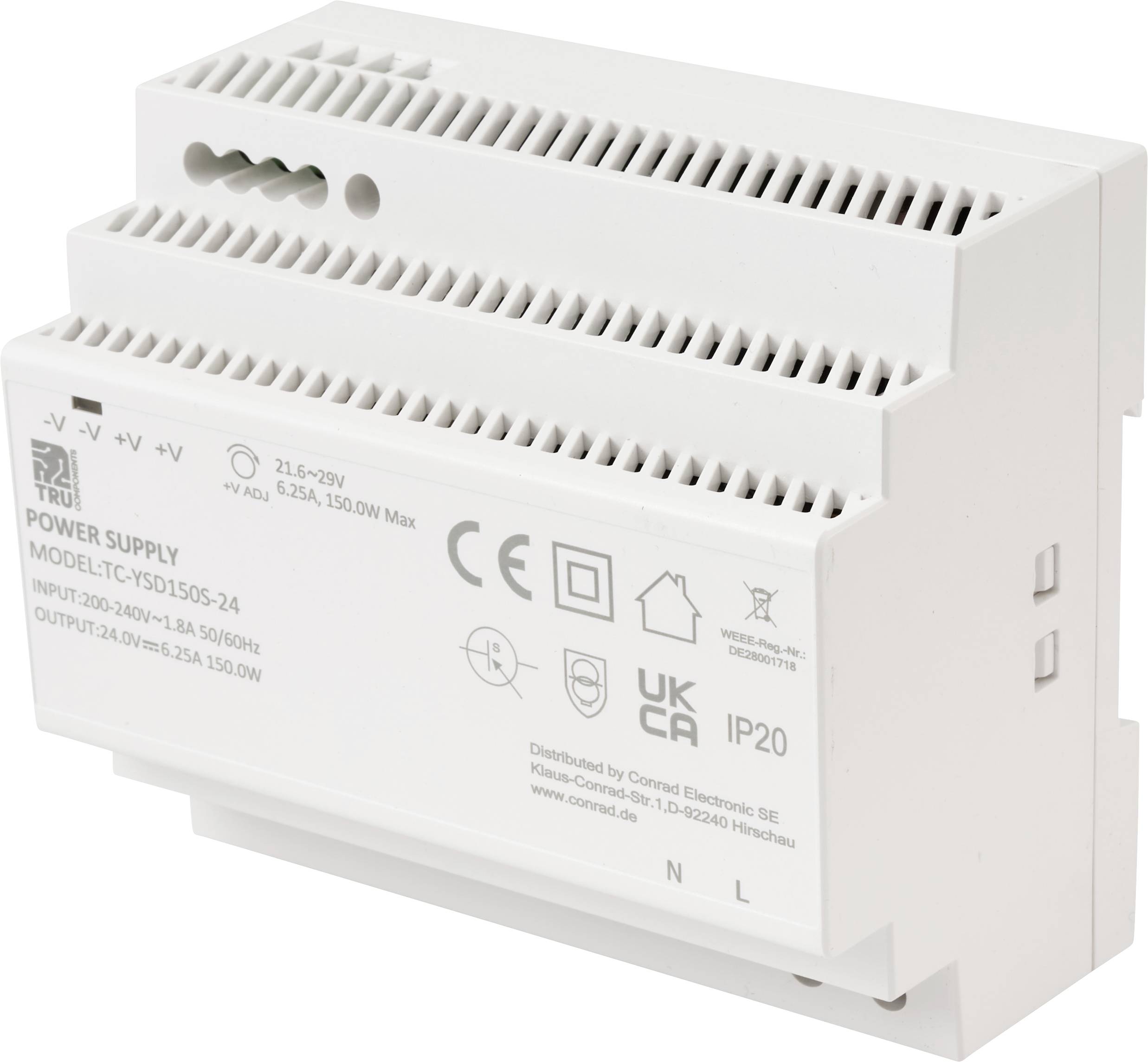 TRU COMPONENTS TC-YSD150S-24 napajanje za DIN šinu 24 V/DC 6,25 A 150 W