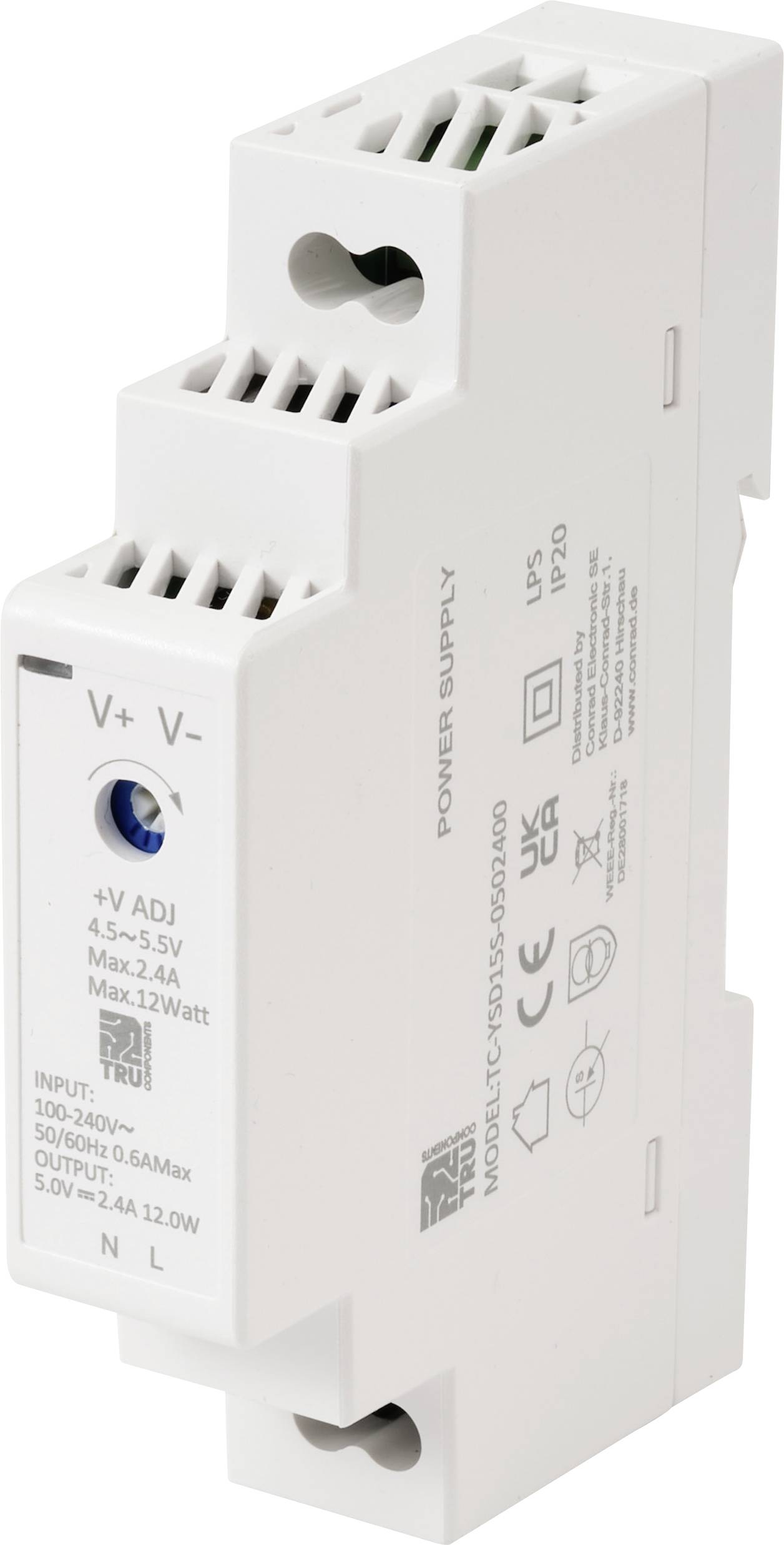 TRU COMPONENTS TC-YSD15S-0502400 napajanje za DIN šinu 5 V/DC 2,4 A 12 W