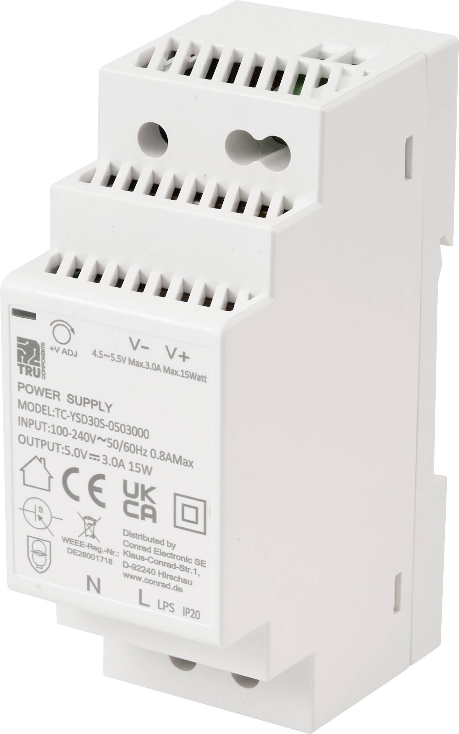 TRU COMPONENTS TC-YSD30S-0503000 napajanje za DIN šinu 5 V/DC 3 A 15 W