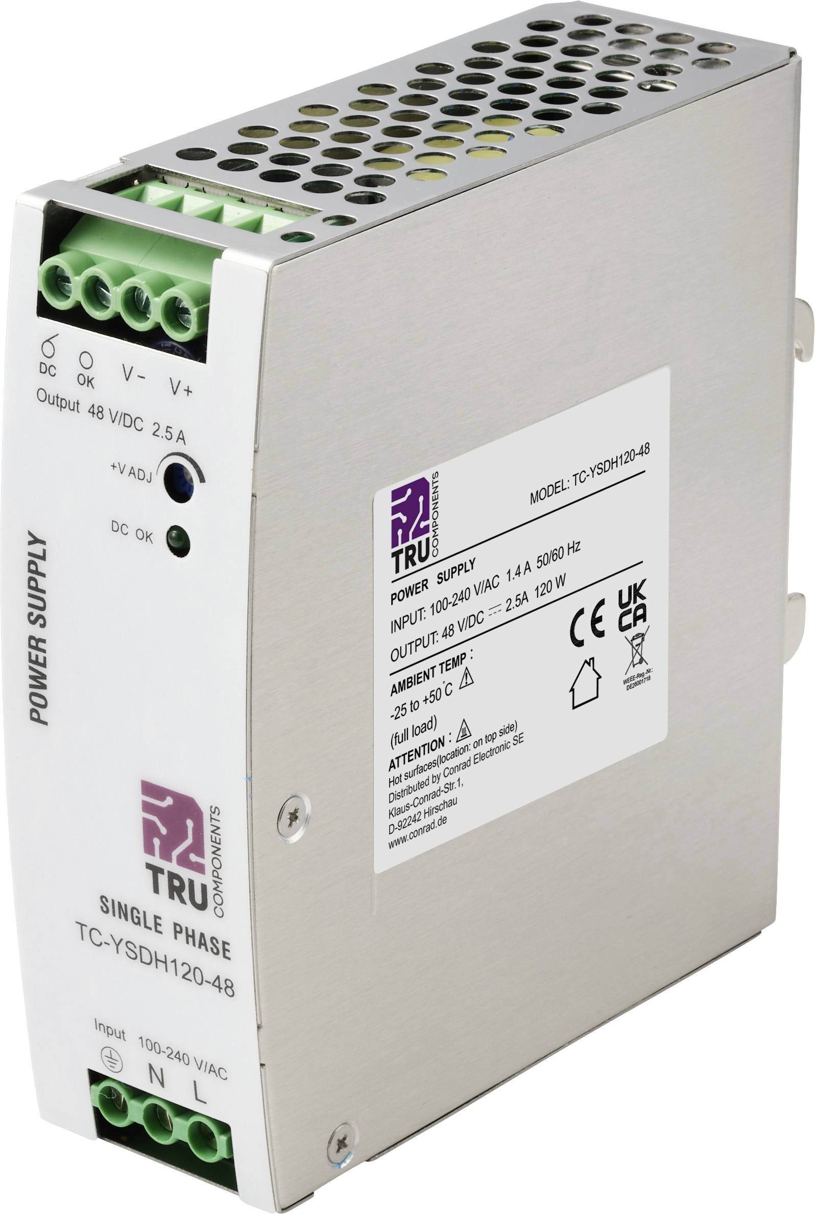 TRU COMPONENTS TC-YSDH120-48 napajanje za DIN šinu 48 V/DC 2,5 A 120 W