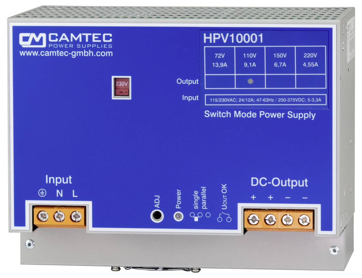 Camtec HPV10001.110PG(R2) napajanje za DIN šinu 90 V/AC, 250 V/DC → 110 V 1,008 W