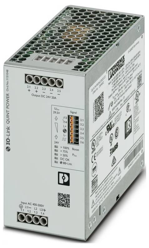 Phoenix Contact QUINT4-PS/3AC/24DC/20/IOL napajanje 400 V/AC, 260 V/DC → 24 V/DC 20 A 541 VA