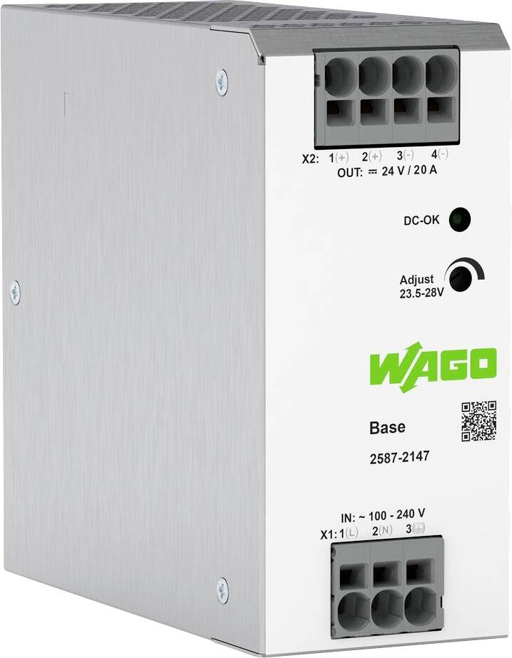 WAGO BASE napajanje za DIN šinu 100 V/AC → 24 V/DC 20 A 480 W
