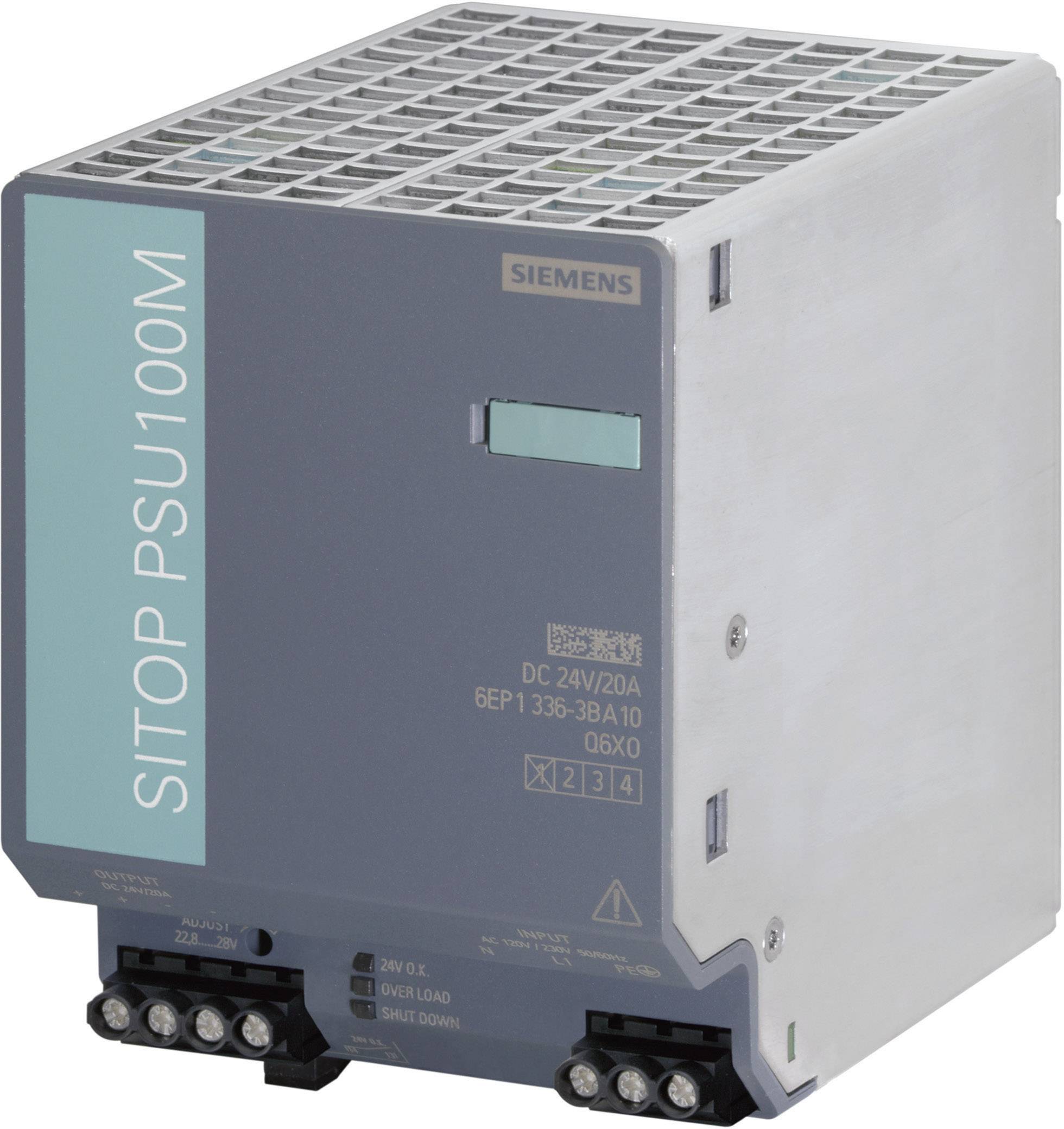 Siemens PSU100M napajanje za DIN šinu 24 V/DC 20 A 480 W