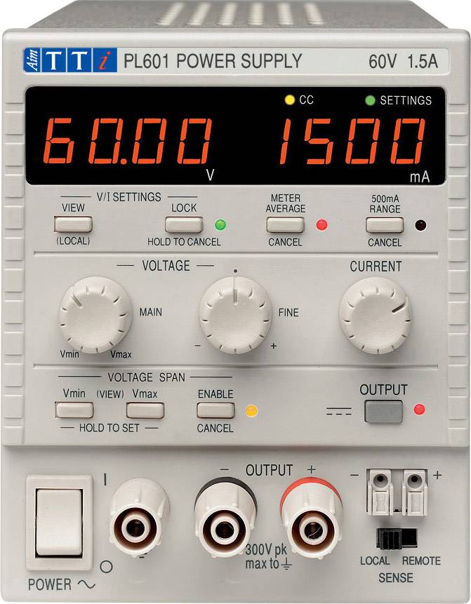 PL601 laboratorijsko napajanje sa podesivim naponom 115 V/AC, 230 V/AC → 60 V/DC 1,5 A 90 W