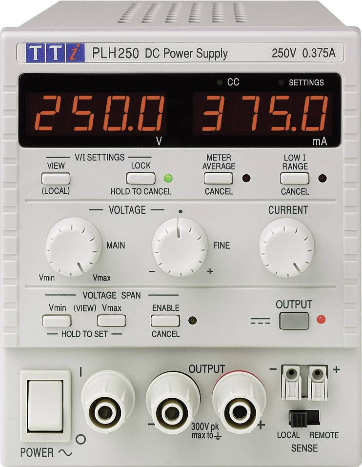 PLH250 laboratorijsko napajanje sa podesivim naponom 115 V/AC, 230 V/AC → 250 V 0,375 A 94 W