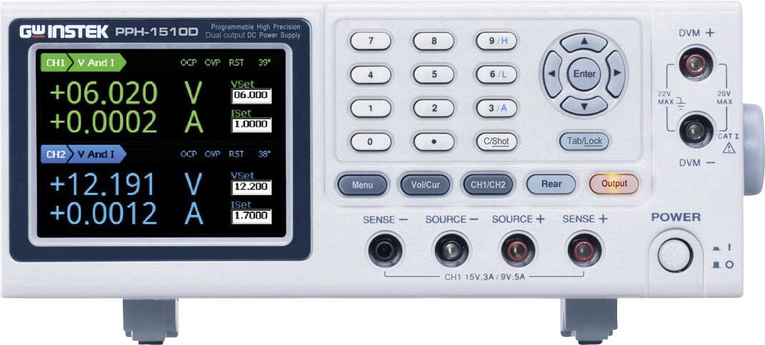 GW Instek PPH-1510D laboratorijsko napajanje sa podesivim naponom 90 V/AC, 264 V/AC → 15 V 5 A 45 W, 36 W