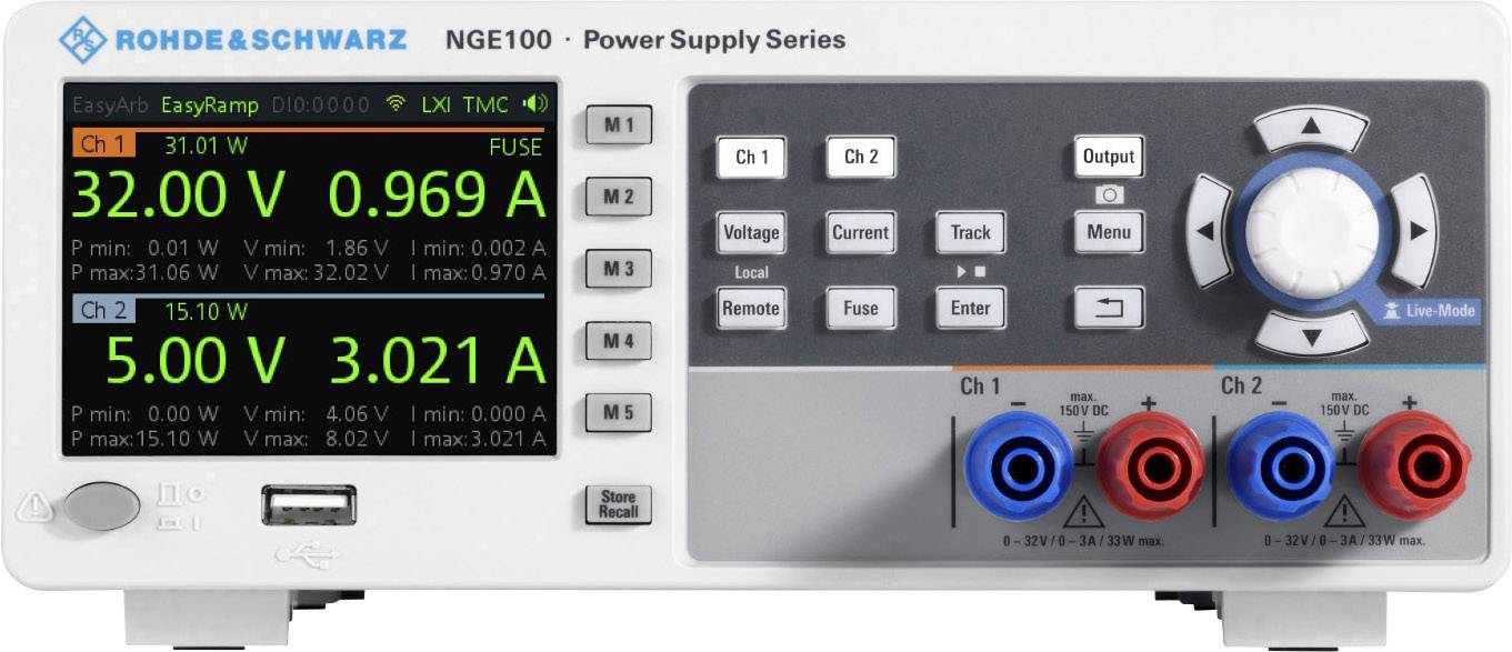 Rohde & Schwarz NGE102B laboratorijsko napajanje sa podesivim naponom 230 V/AC, 115 V/AC → 32 V/DC 3 A 66 W