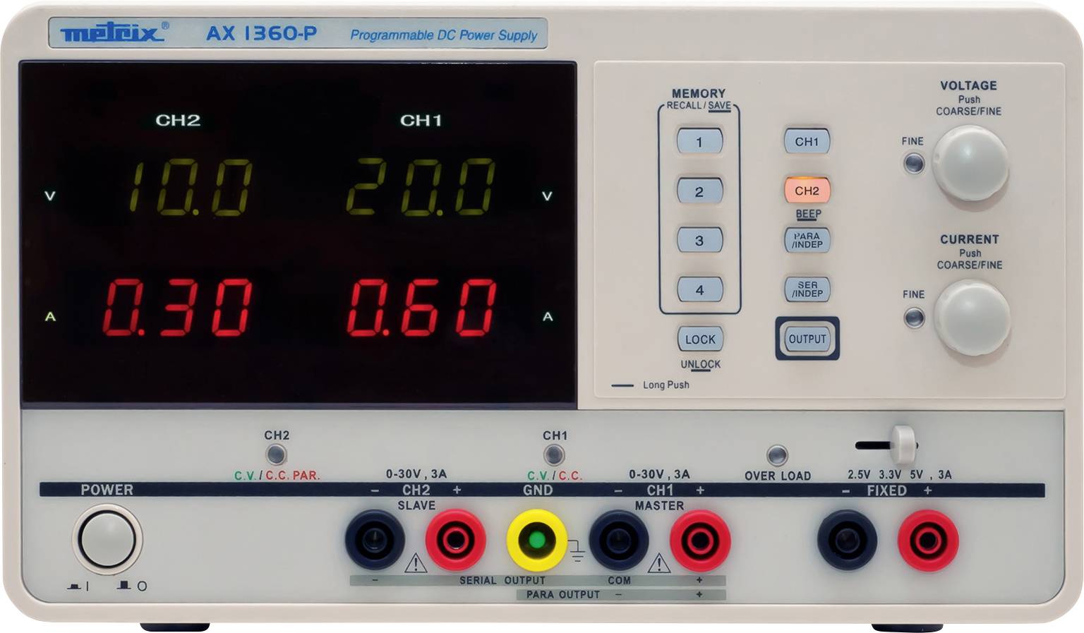 Metrix AX 1360 laboratorijsko napajanje sa podesivim naponom 30 V 6 A 3 x