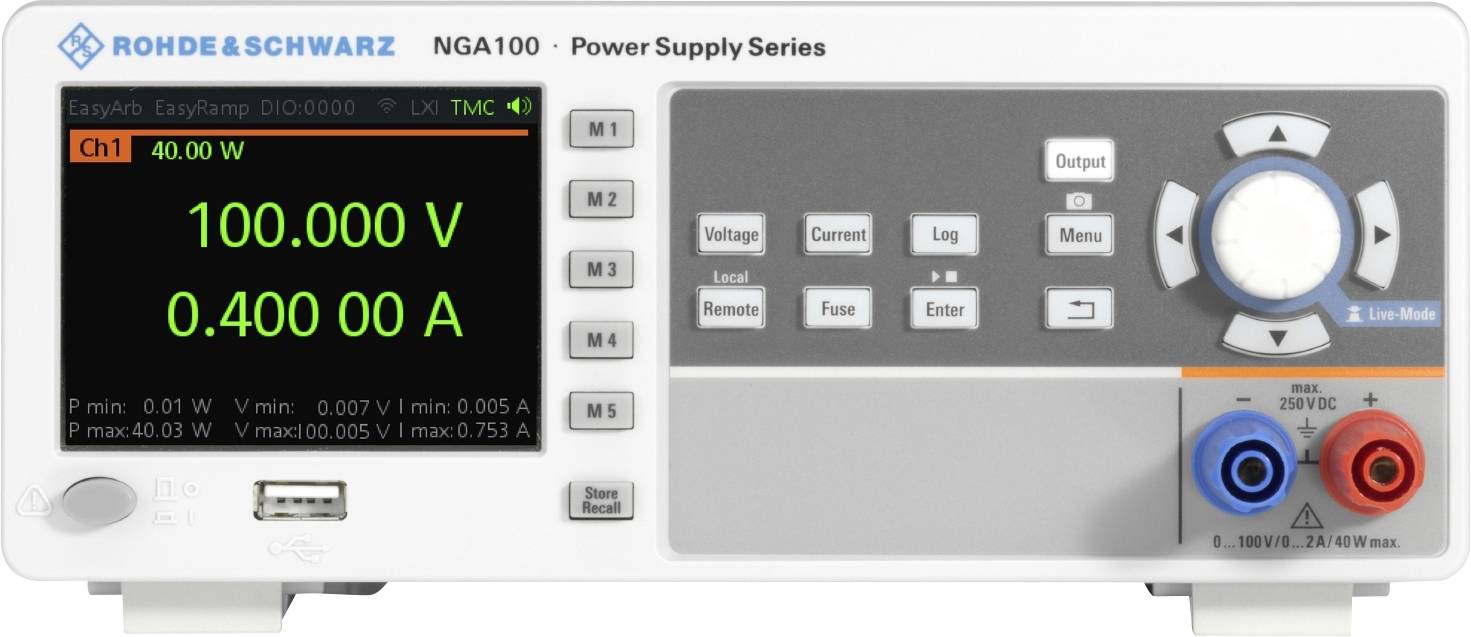 Rohde & Schwarz NGA141 laboratorijsko napajanje sa podesivim naponom 100 V 2 A 40 W