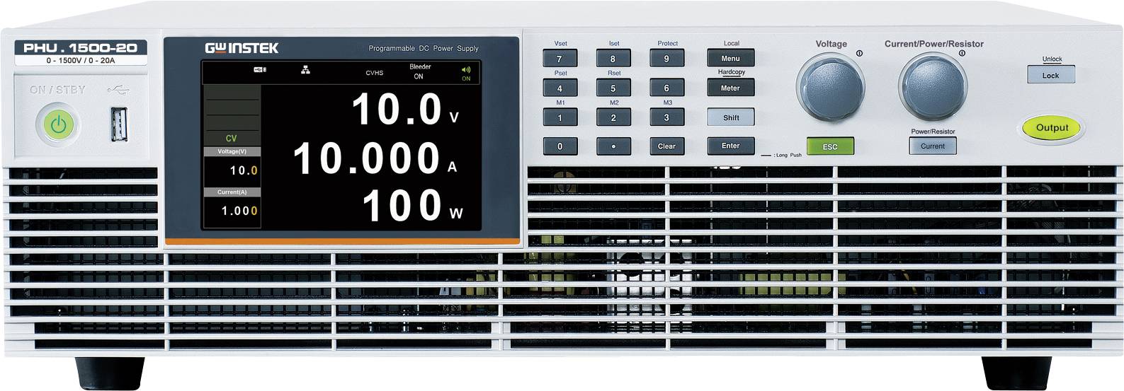 GW Instek PHU 1500-20 19-inčno laboratorijsko napajanje sa podesivim naponom 1500 V 20 A 10 kW