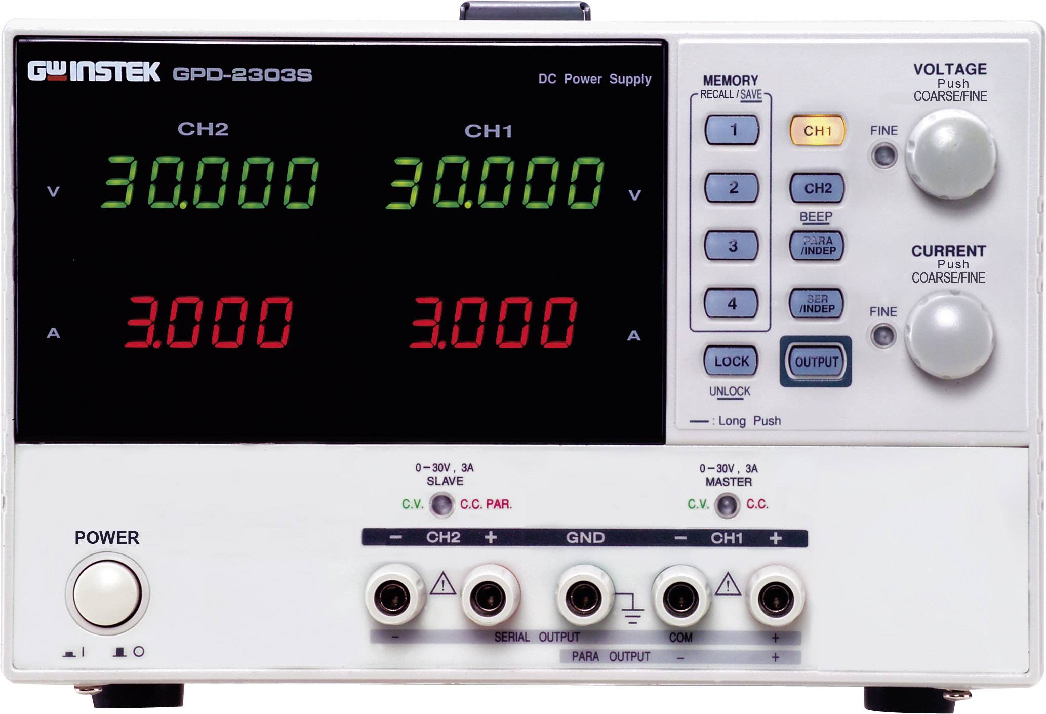 GW Instek GPD-2303S laboratorijsko napajanje sa podesivim naponom 115 V/AC, 230 V/AC → 30 V/DC 3 A 180 W (515684)