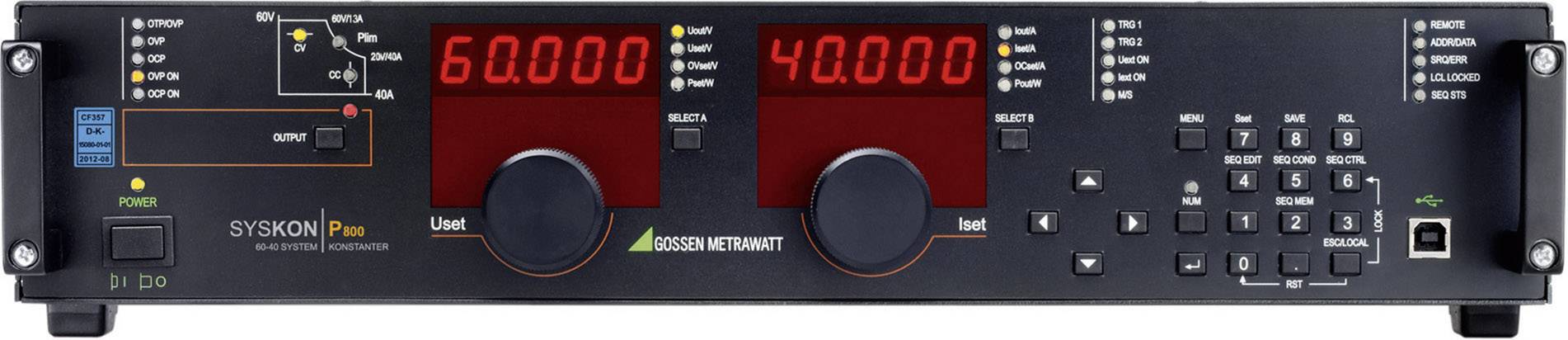 Gossen K347A 19-inčno laboratorijsko napajanje sa podesivim naponom 60 V/DC 40 A 800 W