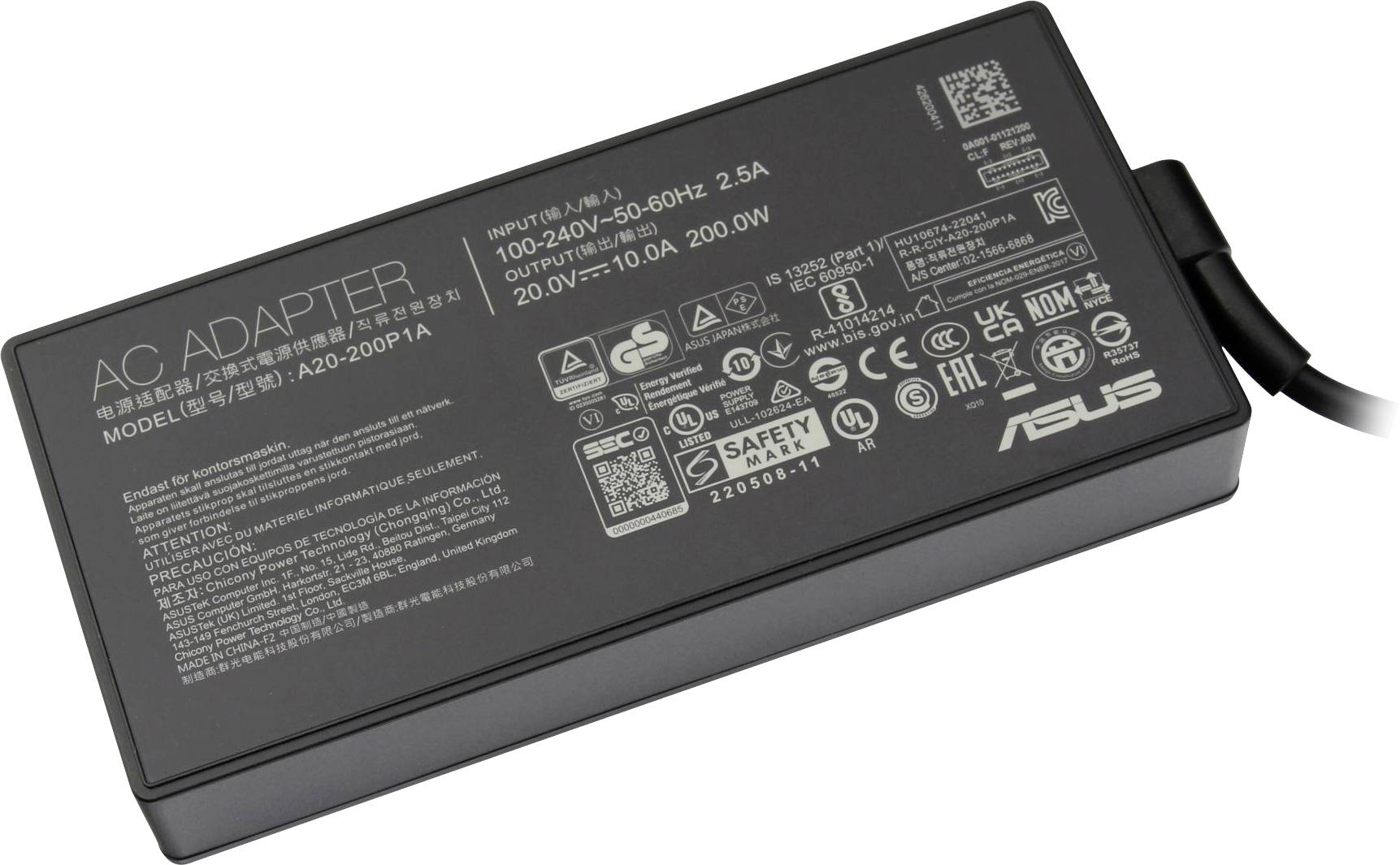 Asus Netzteil 0A001-01120600 napajanje za laptop 20 V 10 A 200 W