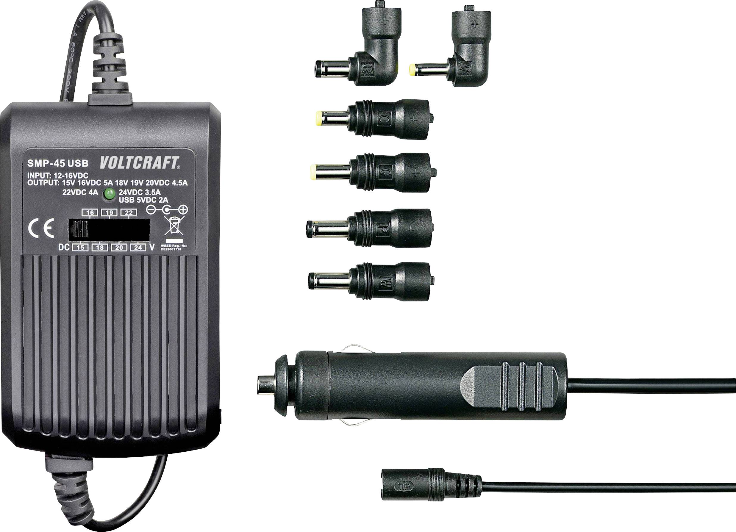 VOLTCRAFT SMP-45 USB napajanje za laptop 3 A 45 W 2 x