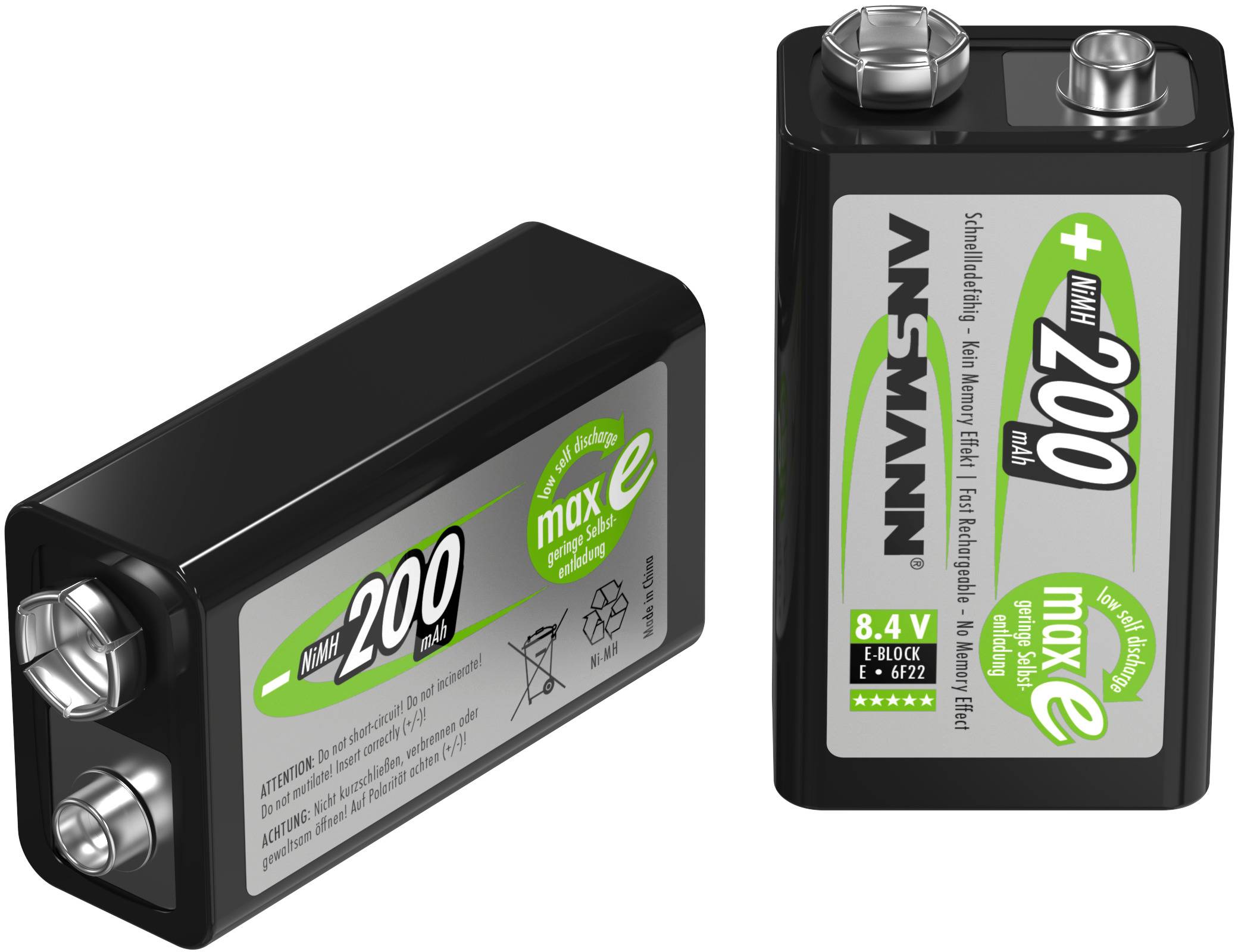 Ansmann maxE 6LR61 punjiva 9 V blok baterija NiMH 8,4 V 200 mAh