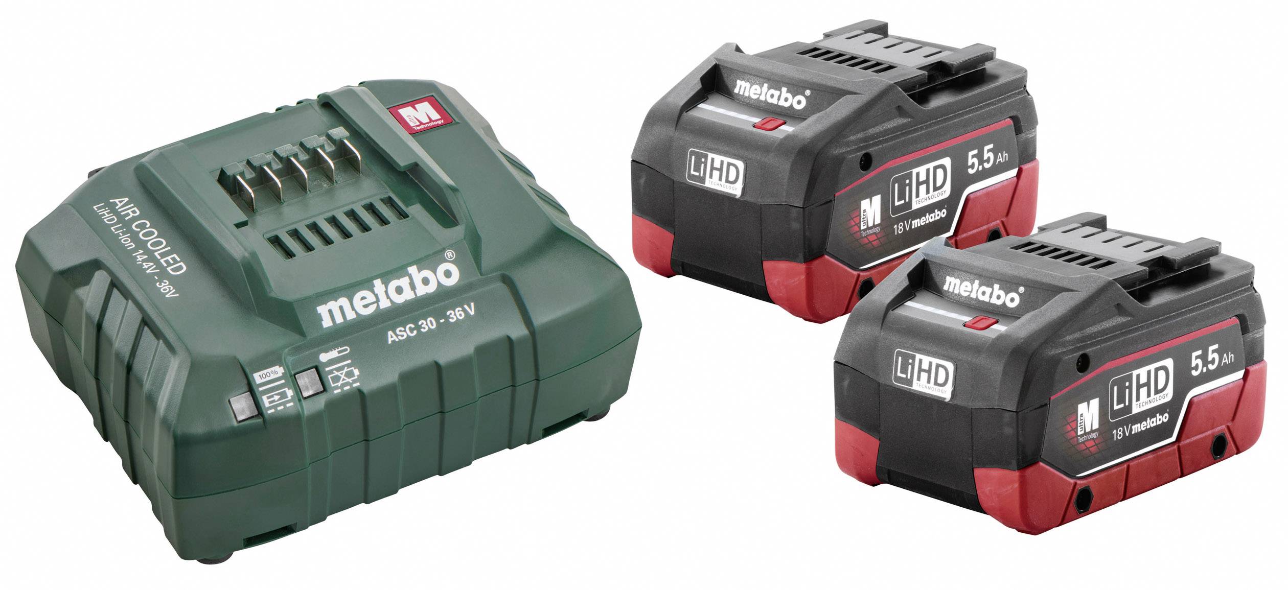 Metabo Basic-Set 2 x LiHD 5.5 Ah akumulator i punjač za alat 5,5 Ah specijalna veličina