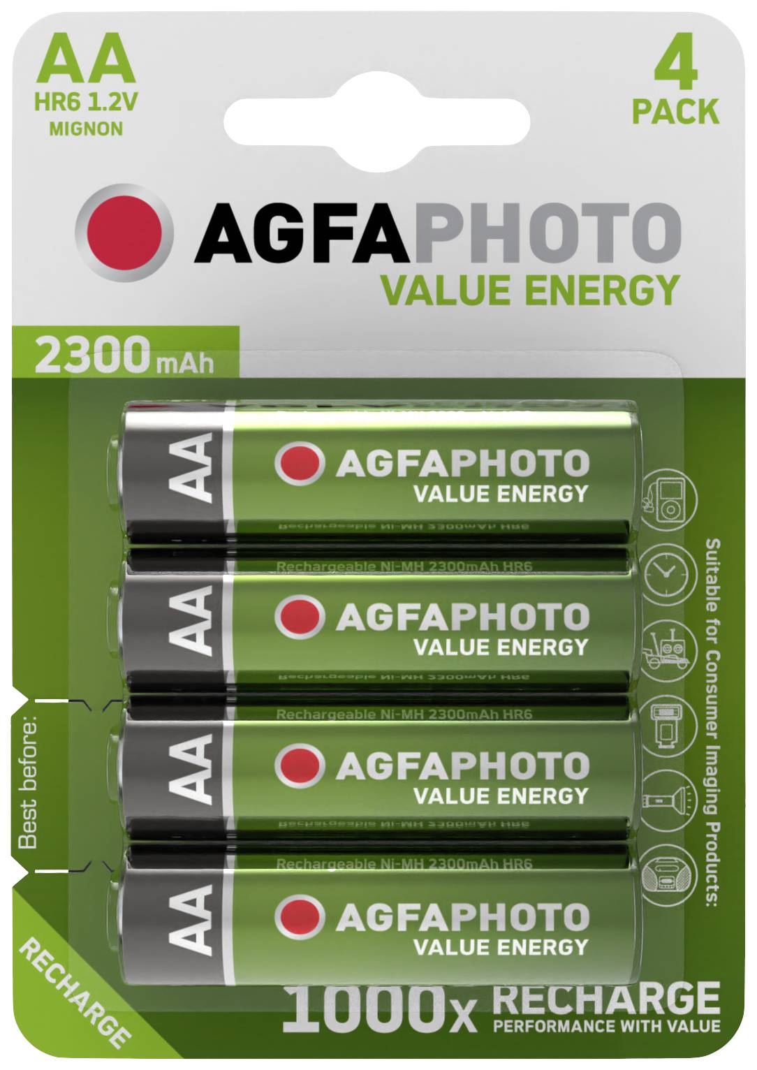 AgfaPhoto HR06 punjiva AA baterija NiMH 1,2 V 2300 mAh AA (Mignon)