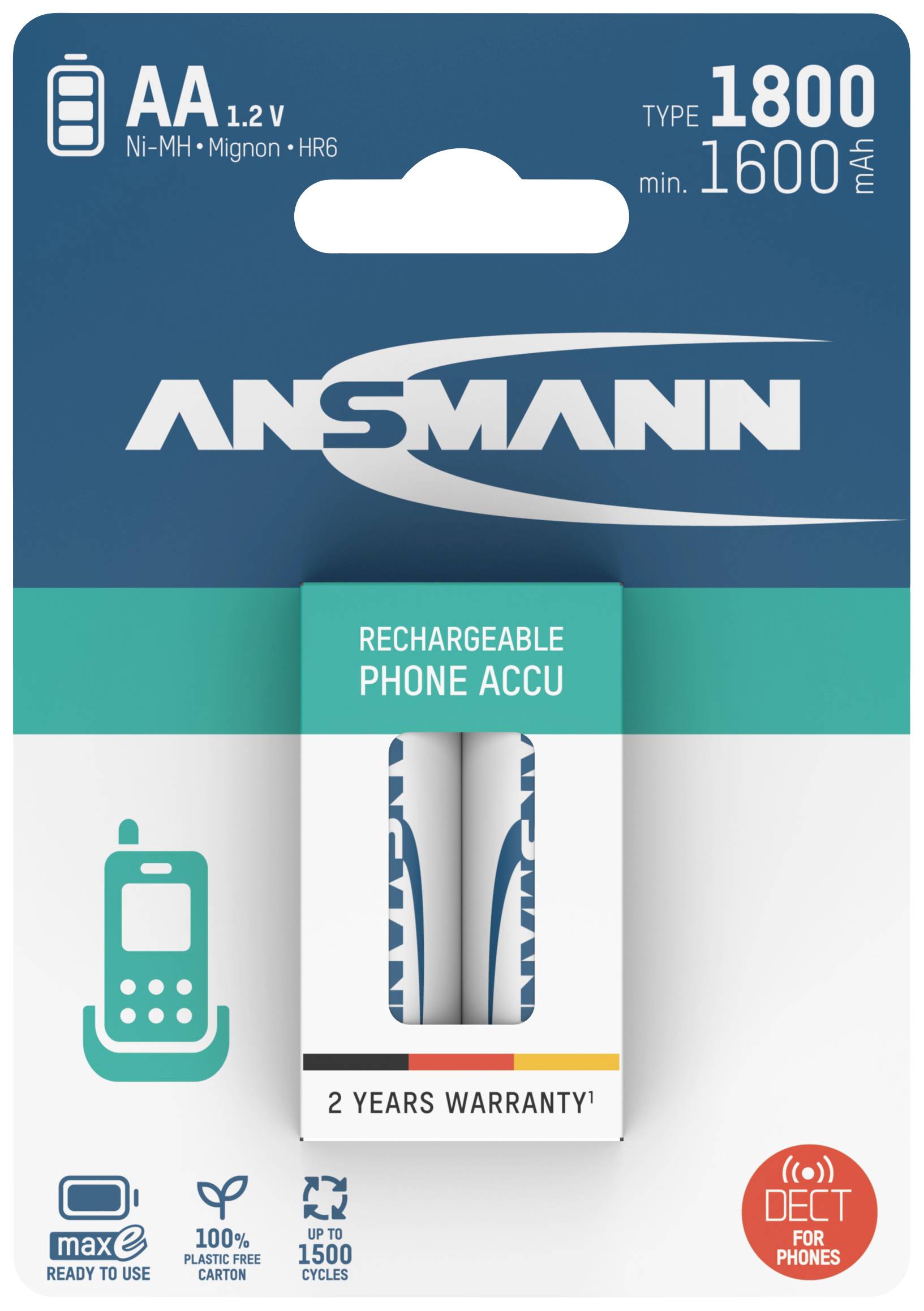 Ansmann 1312-0038 punjiva AA baterija NiMH 1,2 V 1600 mAh AA (Mignon)