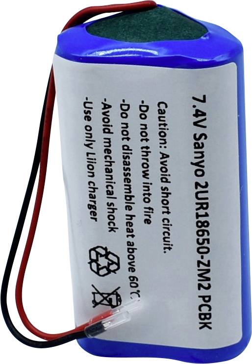 Sanyo 2/UR18650-ZM2 PCBK punjiva baterija specijalne veličine Li-Ion 7,4 V 2420 mAh