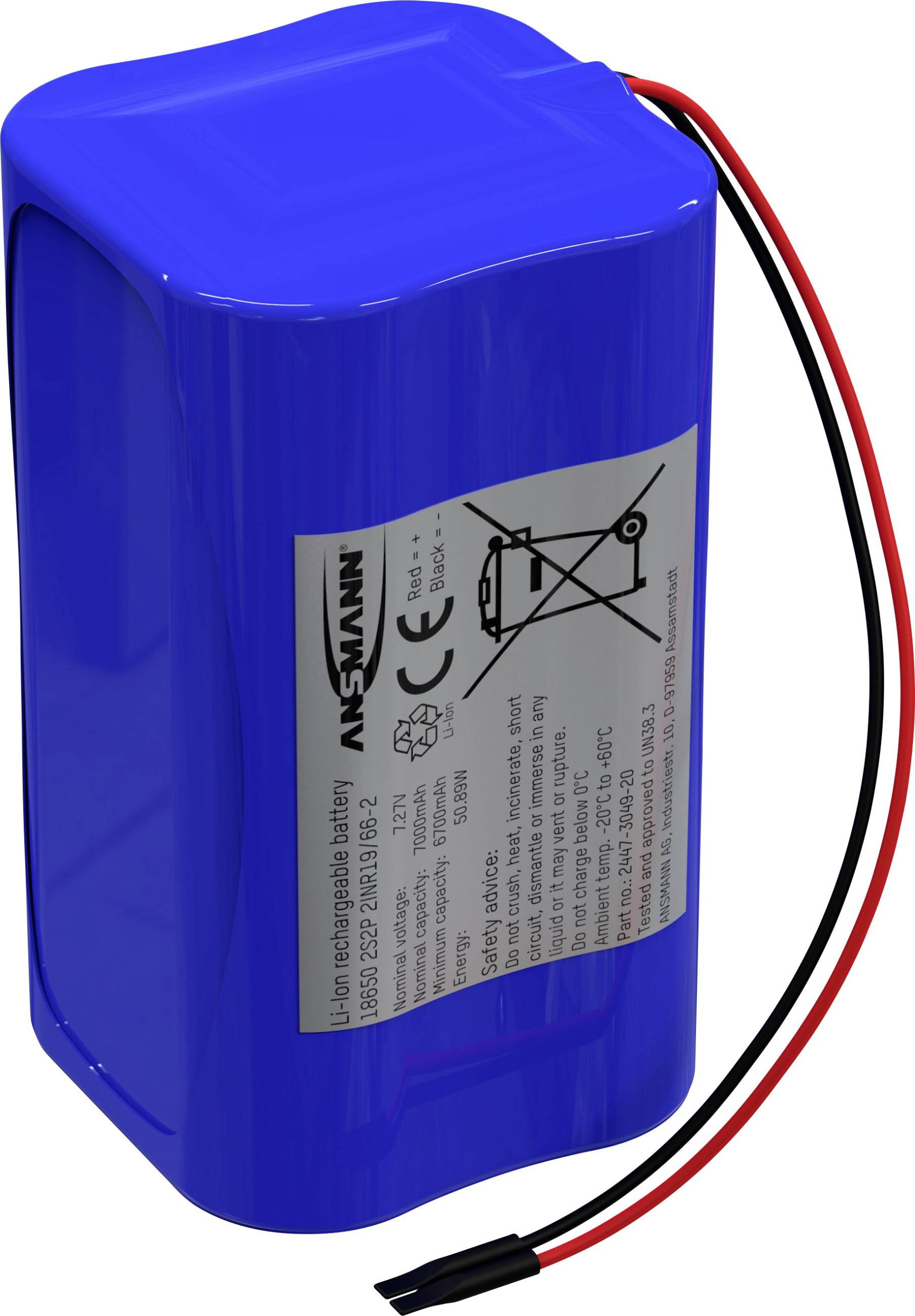 Ansmann 2S2P akumulatorski paket Li-Ion 7,2 V 7000 mAh 18650