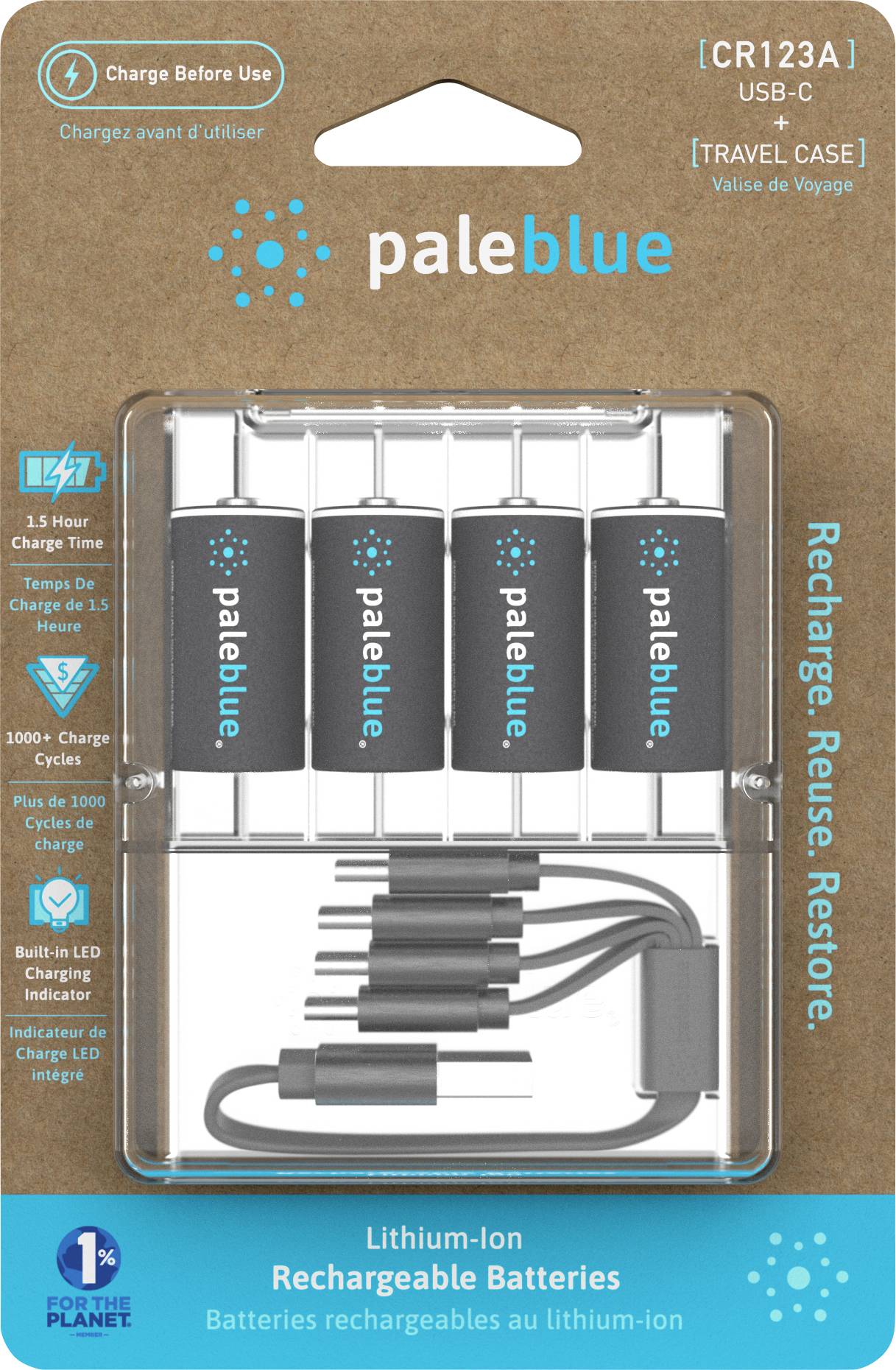 Paleblue PB-CR123A-C punjiva baterija specijalne veličine Li-Ion 3 V 860 mAh CR 123