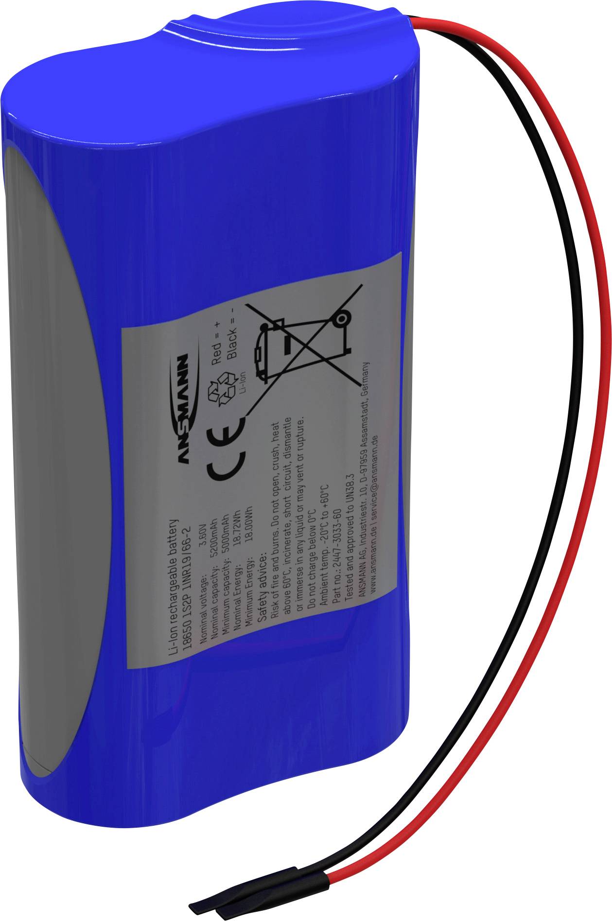 Ansmann 2447-3033-60 akumulatorski paket Li-Ion 3,6 V 5200 mAh