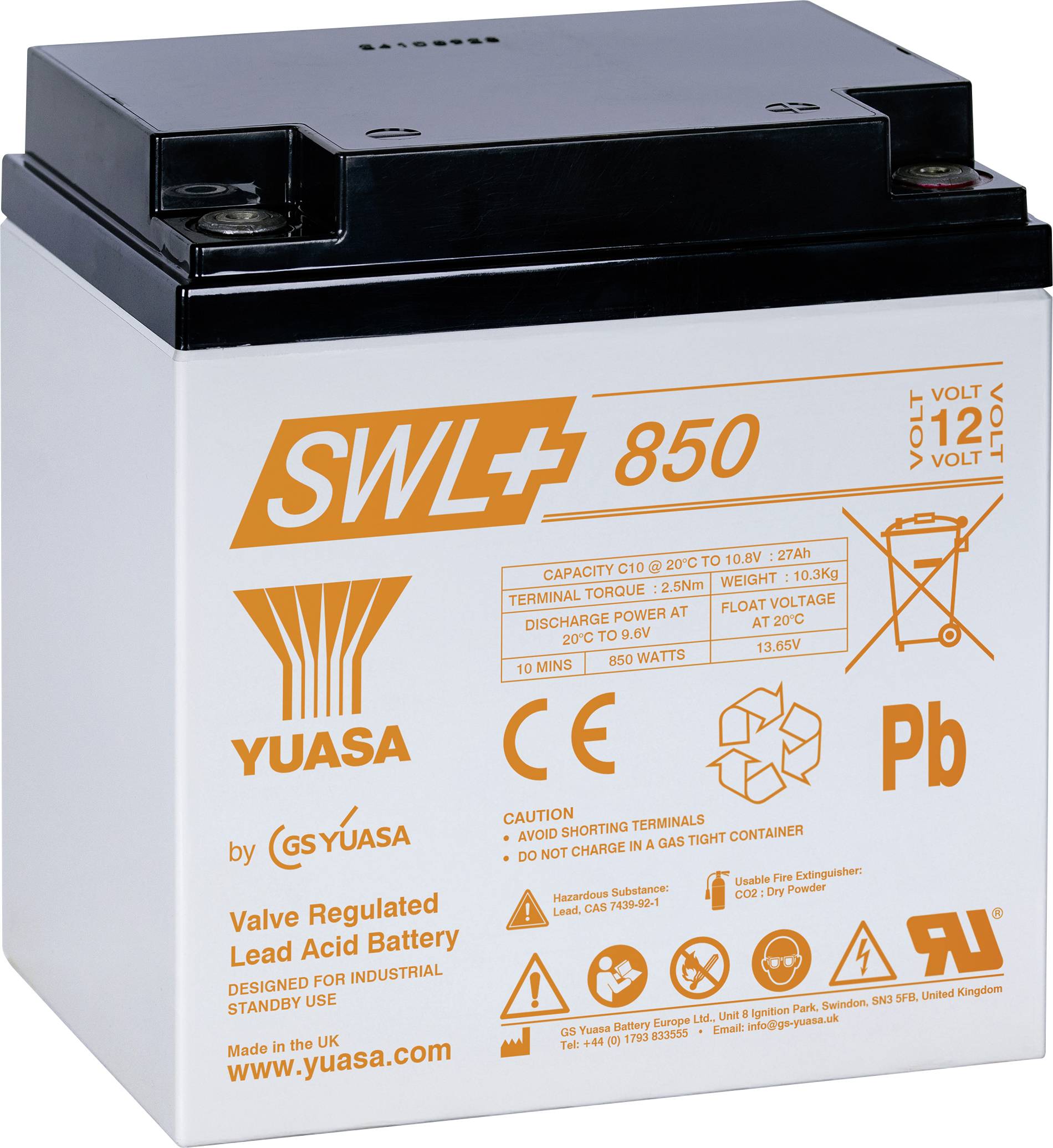 Yuasa SWL+850 olovni akumulator olovni AGM 12 V 28,8 Ah