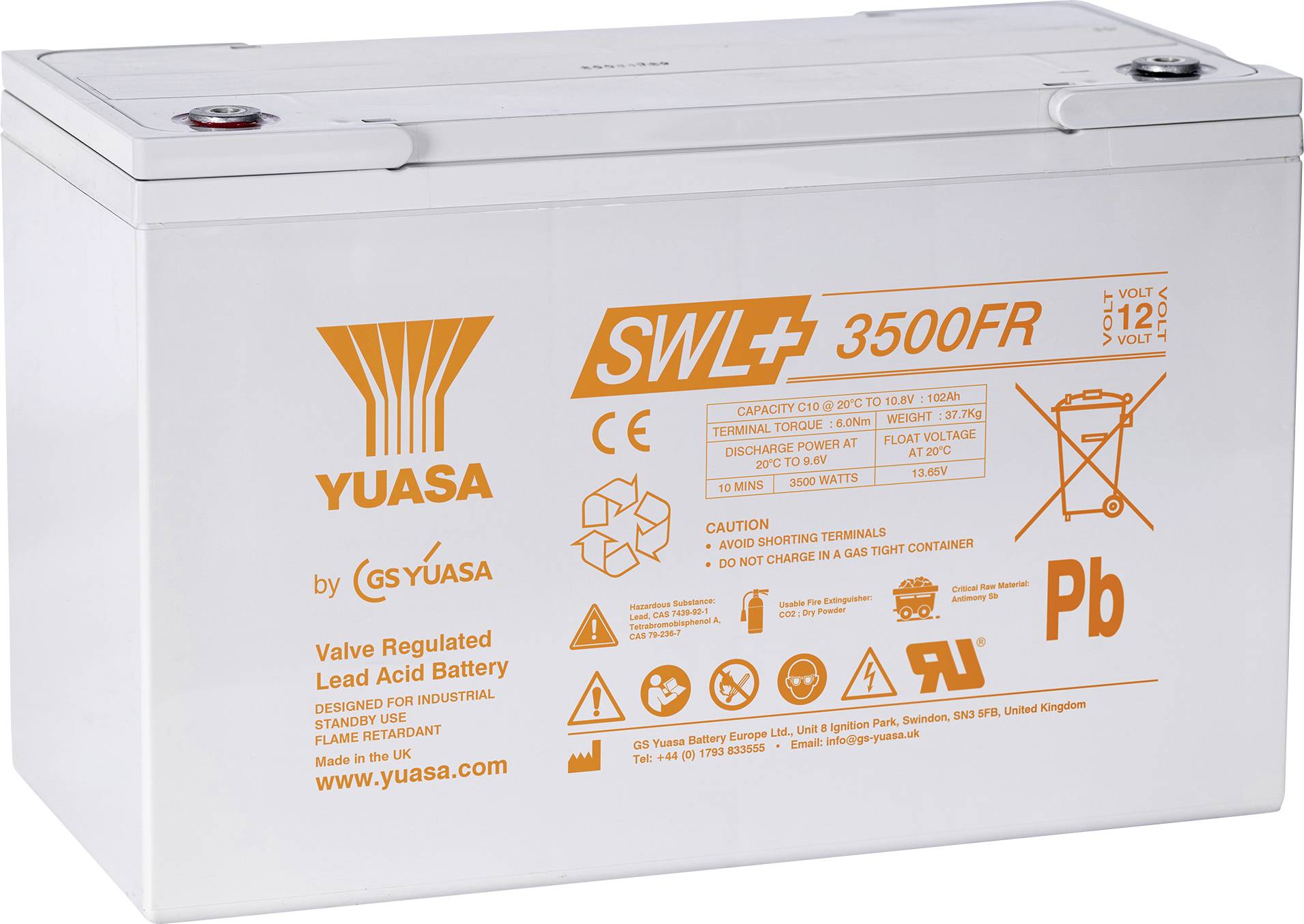 Yuasa SWL+3500FR olovni akumulator olovni AGM 12 V 110,2 Ah